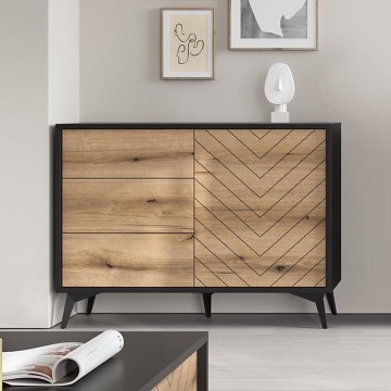 Skåp DIAMOND 77x104 cm svart/brun