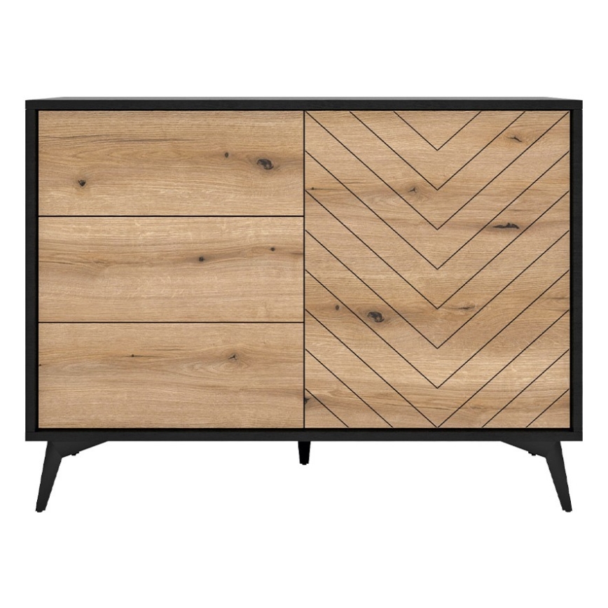 Skåp DIAMOND 77x104 cm svart/brun