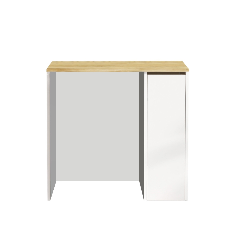 Skåp för tvättmaskin med förvaringsutrymme 88,3x93,5 cm vit/valnöt