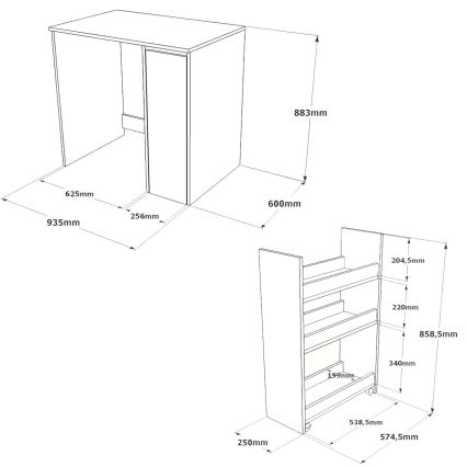 Skåp för tvättmaskin med förvaringsutrymme 88,3x93,5 cm vit/valnöt