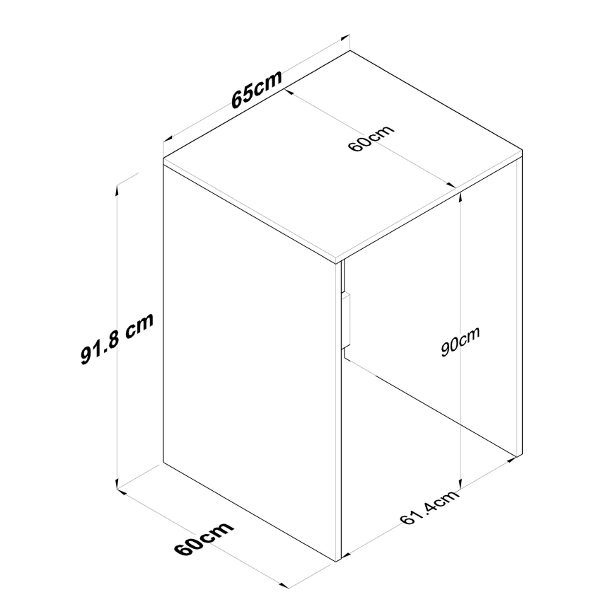 Skåp för tvättmaskin RANI 65x91,8 cm vit/brun
