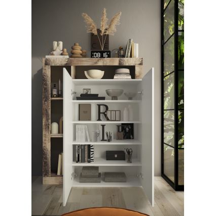 Skåp LENOR vit/lönn