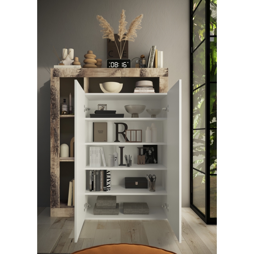 Skåp LENOR vit/lönn