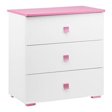 Skåp PABIS 87x83 cm vit/rosa