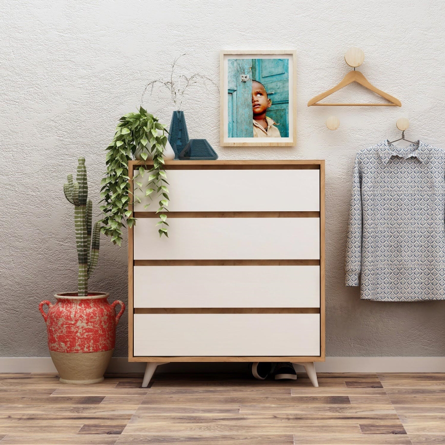 Skåp SUVERA 86x70 cm vit/beige