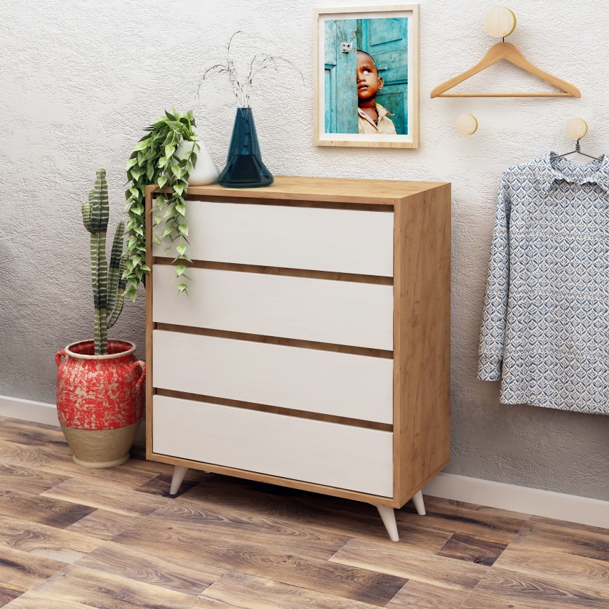 Skåp SUVERA 86x70 cm vit/beige