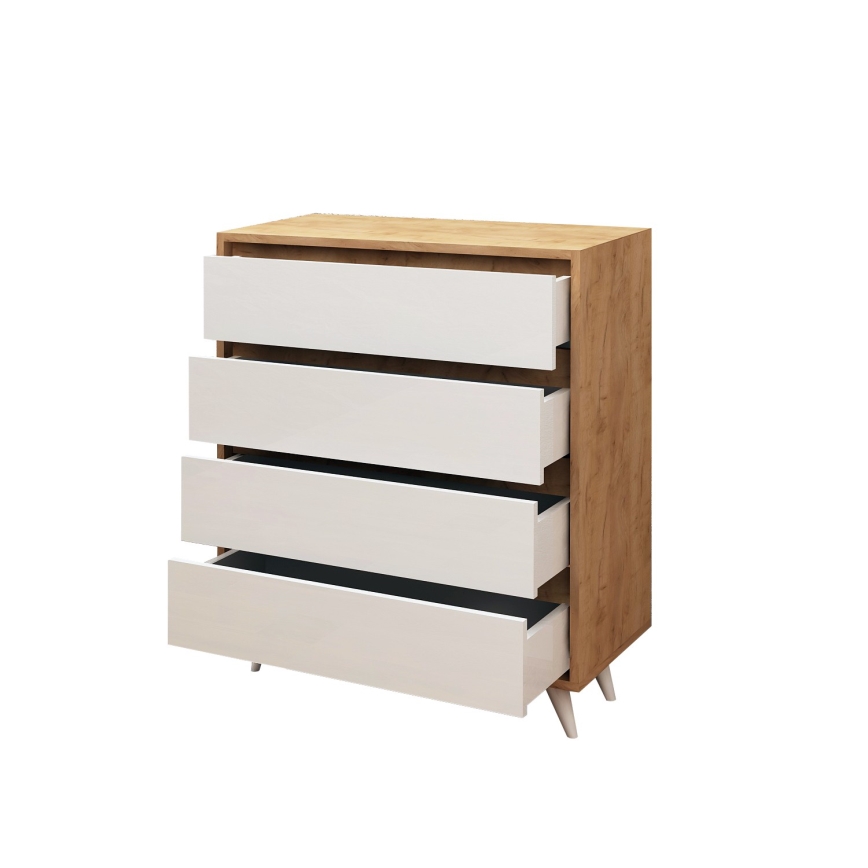Skåp SUVERA 86x70 cm vit/beige