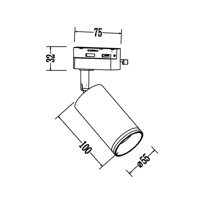 Skenspot för 1-fas skensystem PIPE 1xGU10/10W/230V vit
