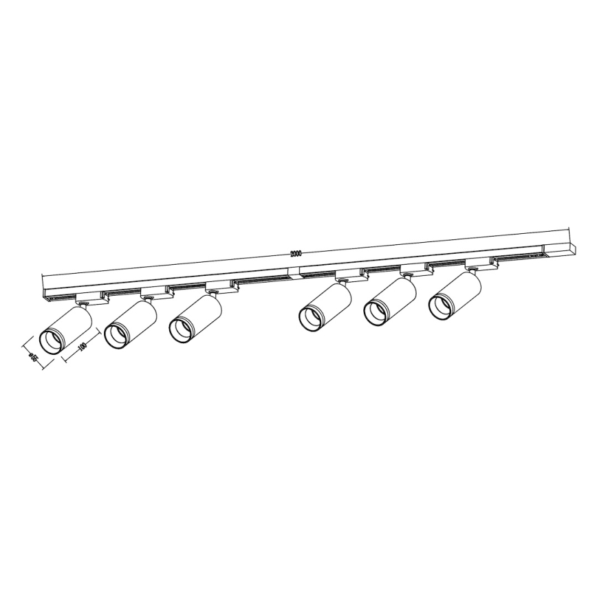 Skenspotlight i skensystemet PIPE 6xGU10/10W/230V, vit