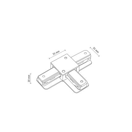 Skensystem slutlock 1-fas TRACER T-anslutning vit