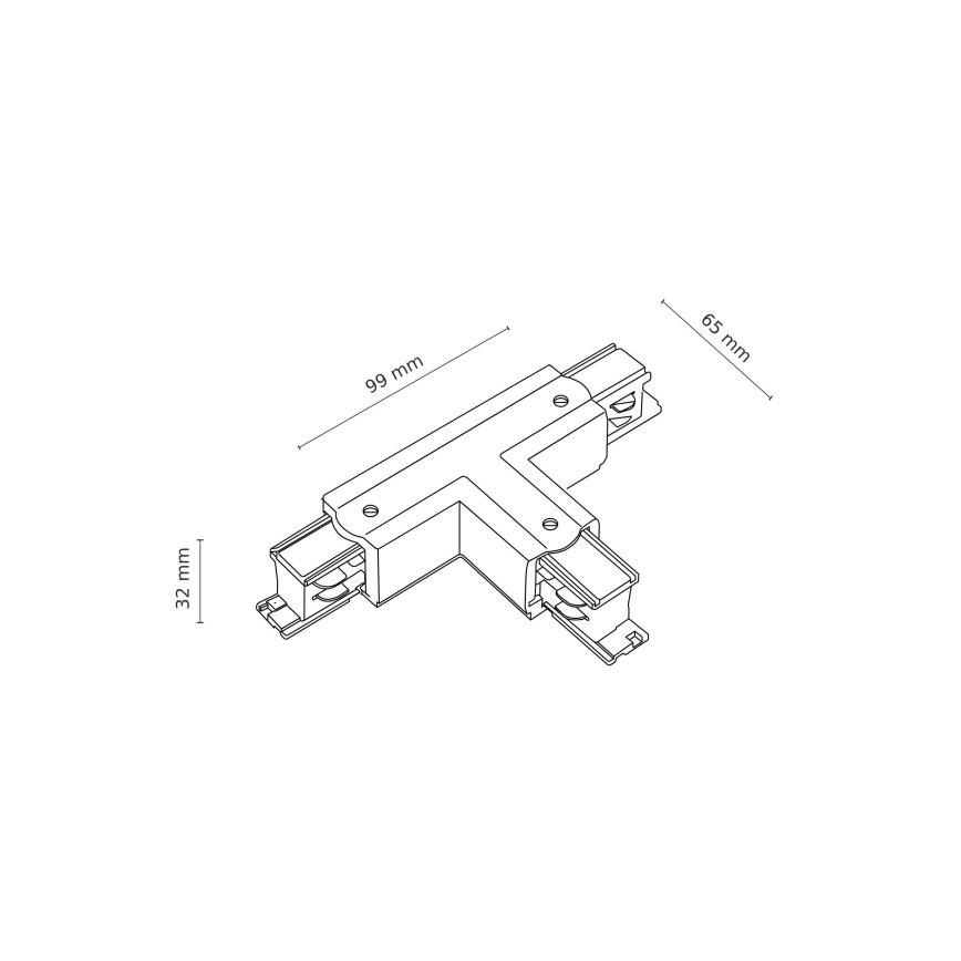 Skensystem slutlock 3-fas TRACER T-anslutning vit