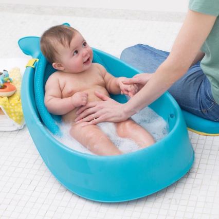 Skip Hop - Barnbalja med ergonomisk dyna MOBY 3 blå