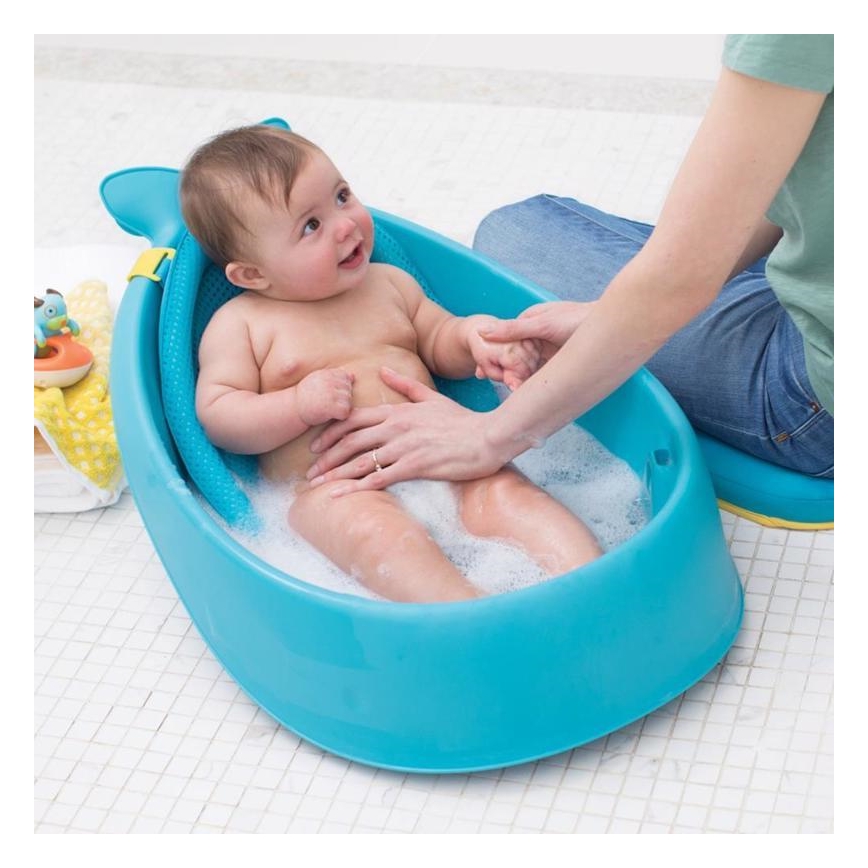 Skip Hop - Barnbalja med ergonomisk dyna MOBY 3 blå