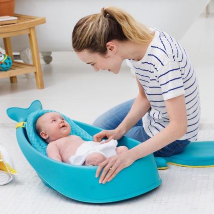 Skip Hop - Barnbalja med ergonomisk dyna MOBY 3 blå
