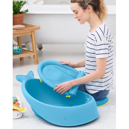 Skip Hop - Barnbalja med ergonomisk dyna MOBY 3 blå