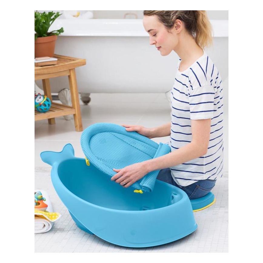 Skip Hop - Barnbalja med ergonomisk dyna MOBY 3 blå