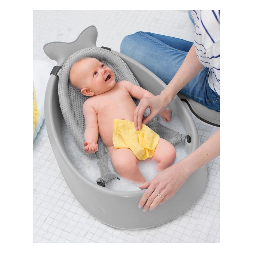 Skip Hop - Barnbalja med ergonomisk dyna MOBY 3 grå