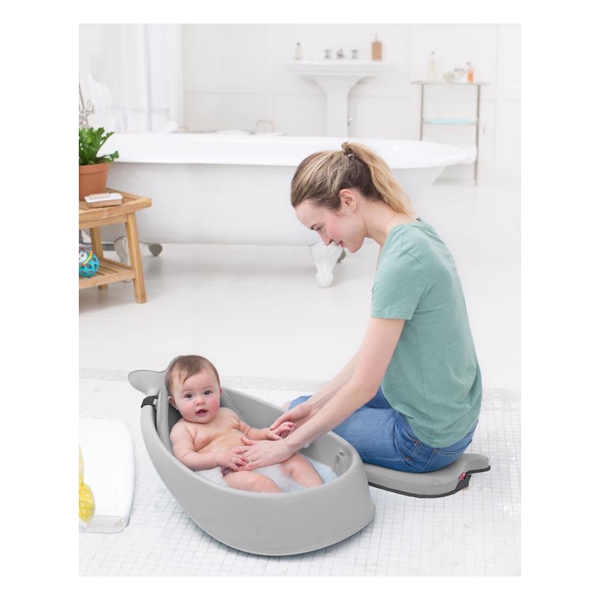 Skip Hop - Barnbalja med ergonomisk dyna MOBY 3 grå