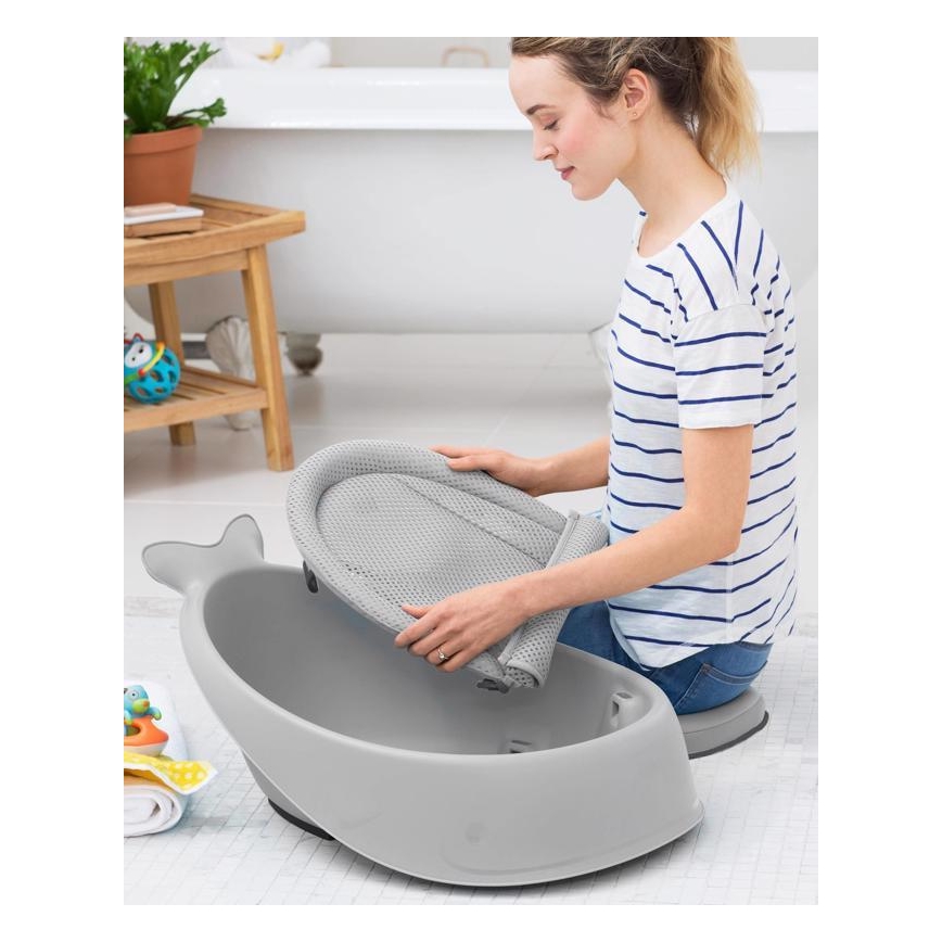 Skip Hop - Barnbalja med ergonomisk dyna MOBY 3 grå