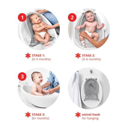 Skip Hop - Barnbalja med ergonomisk dyna MOBY 3 vit