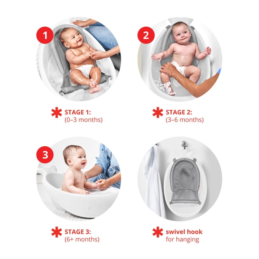 Skip Hop - Barnbalja med ergonomisk dyna MOBY 3 vit