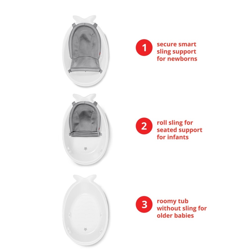 Skip Hop - Barnbalja med ergonomisk dyna MOBY 3 vit