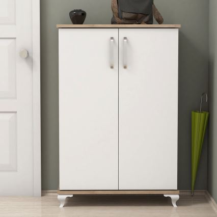 Skoskåp ASTA 100x72 cm vit/beige