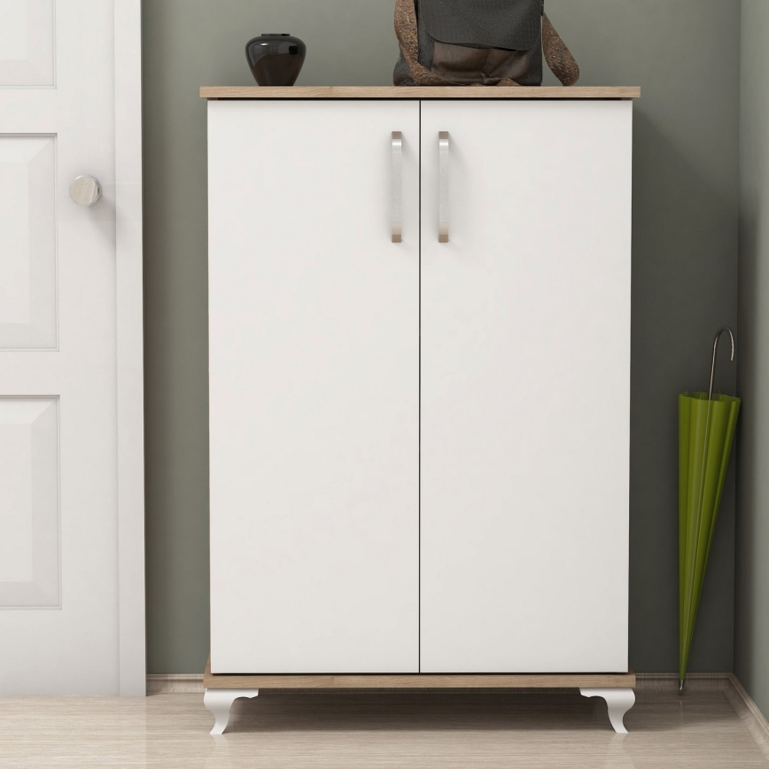 Skoskåp ASTA 100x72 cm vit/beige