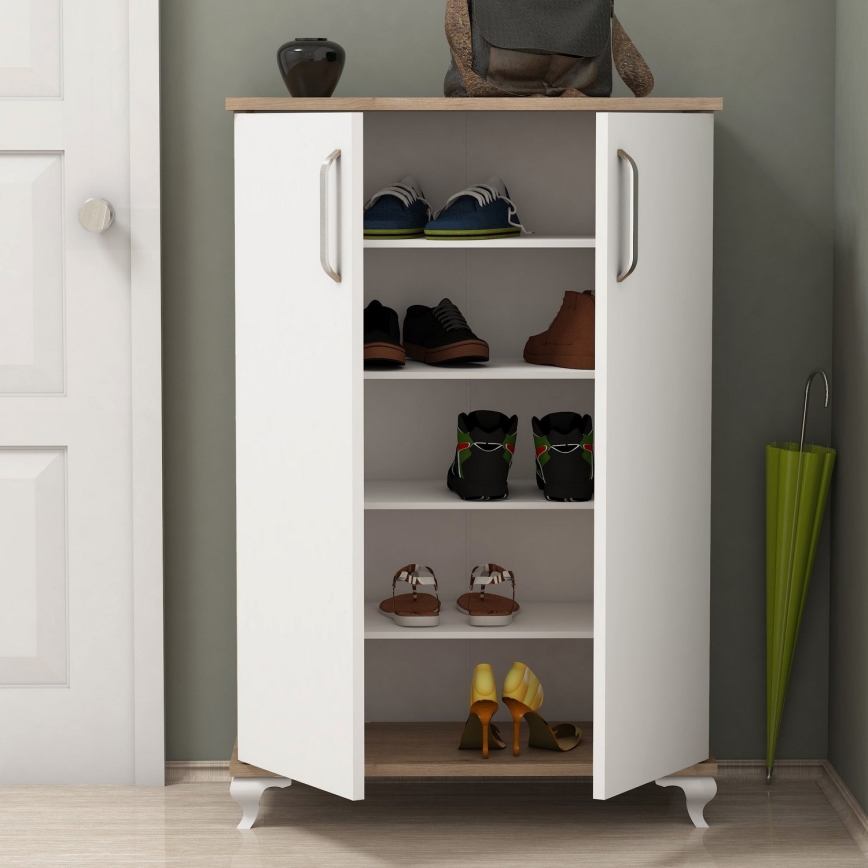 Skoskåp ASTA 100x72 cm vit/beige