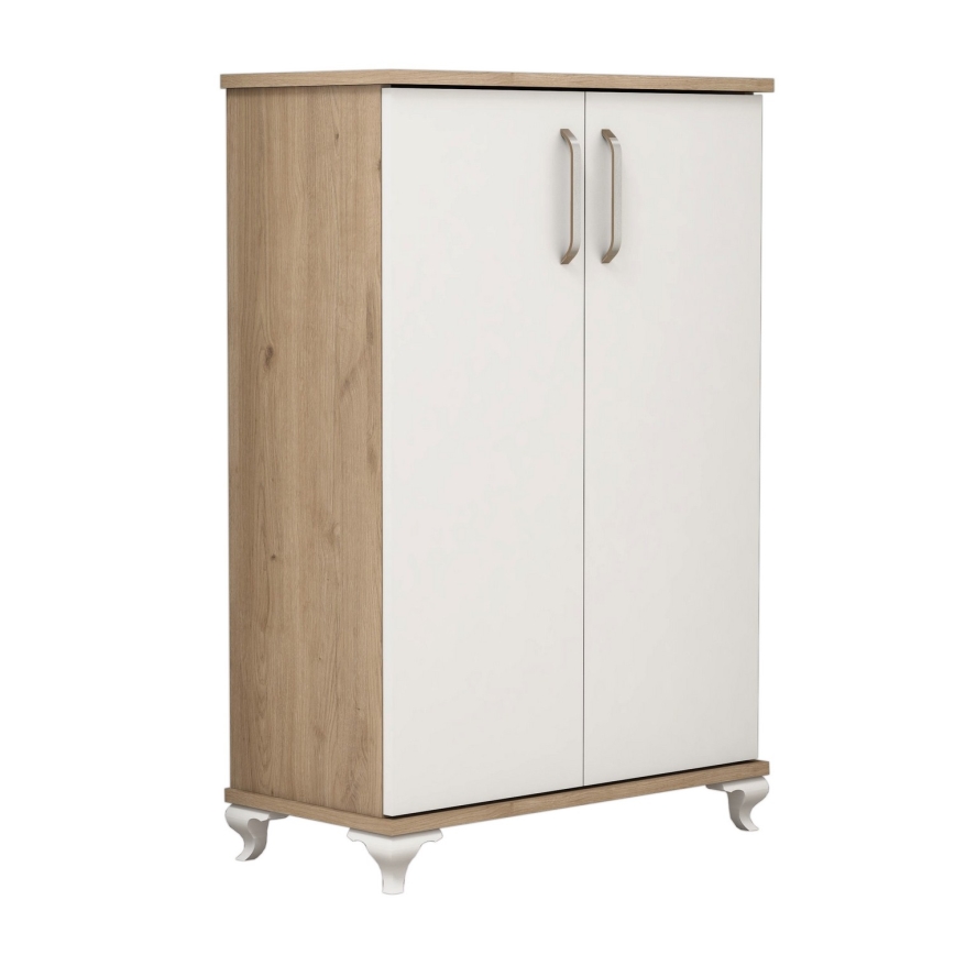 Skoskåp ASTA 100x72 cm vit/beige