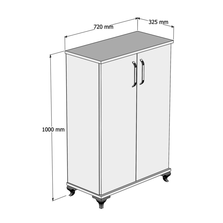Skoskåp ASTA 100x72 cm vit/beige