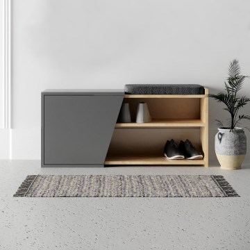 Skoskåp FIONA 37x104 cm brun/antracit