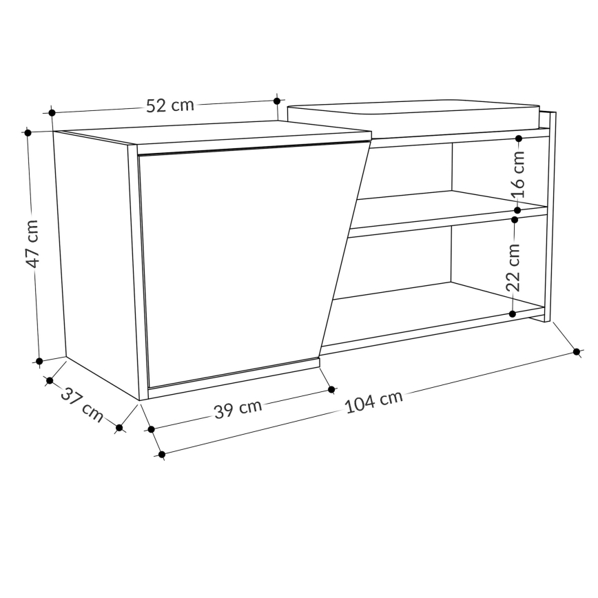 Skoskåp FIONA 37x104 cm brun/antracit