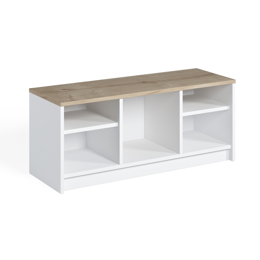 Skoskåp LONDON 100x35 cm vit/beige