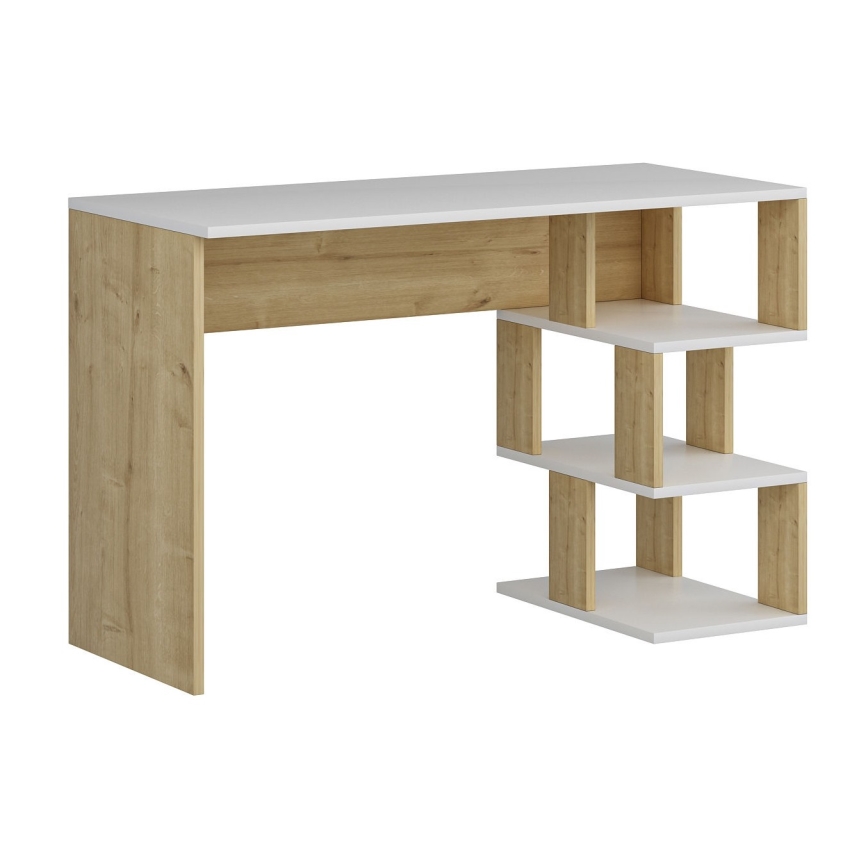 Skrivbord DARDANOS 110x73,8 cm beige/vit