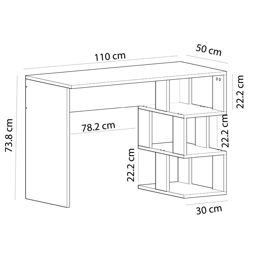 Skrivbord DARDANOS 110x73,8 cm beige/vit