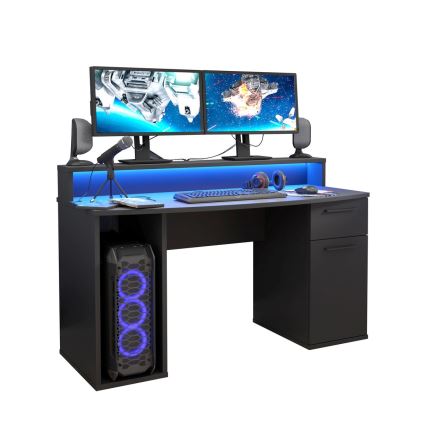 Skrivbord IVAR med belysning – svart