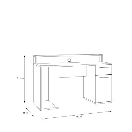 Skrivbord IVAR med belysning – svart