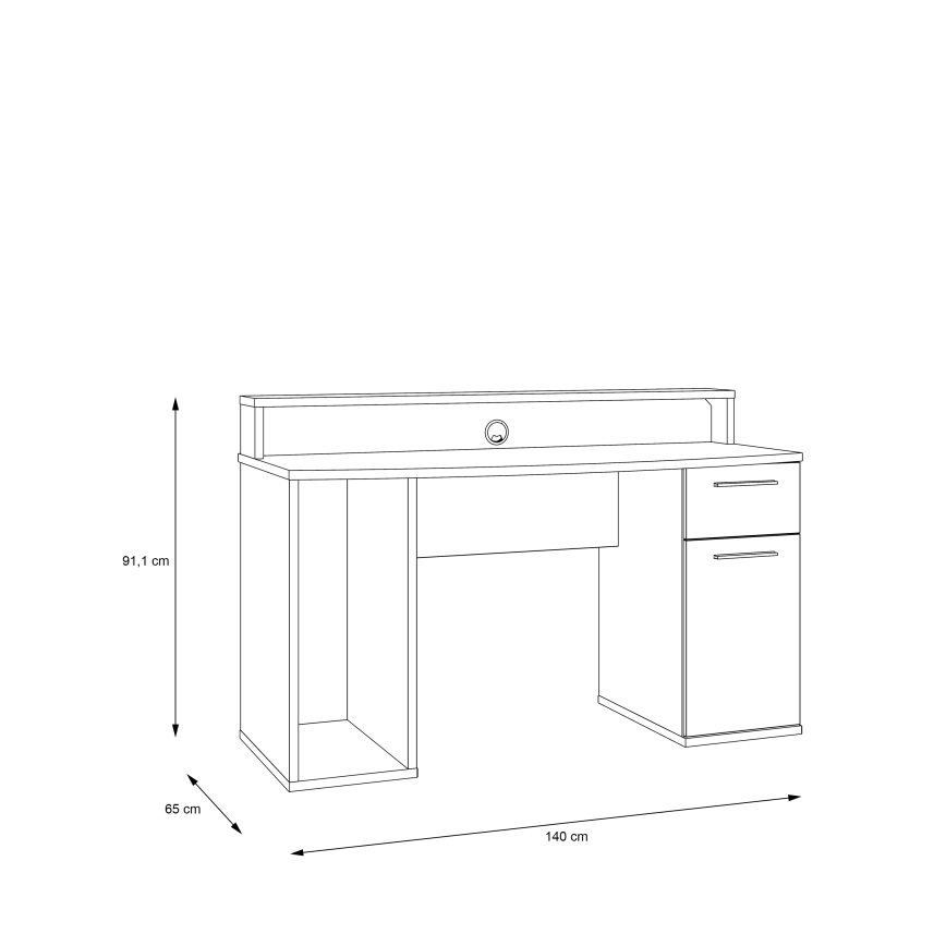 Skrivbord IVAR med belysning – svart