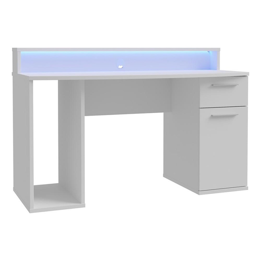 Skrivbord IVAR med integrerad LED-belysning, vit