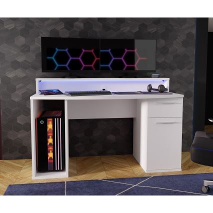 Skrivbord IVAR med integrerad LED-belysning, vit