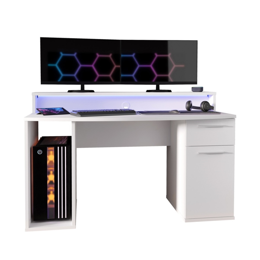 Skrivbord IVAR med integrerad LED-belysning, vit