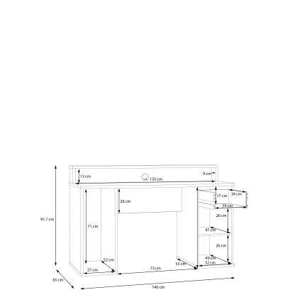 Skrivbord IVAR med integrerad LED-belysning, vit
