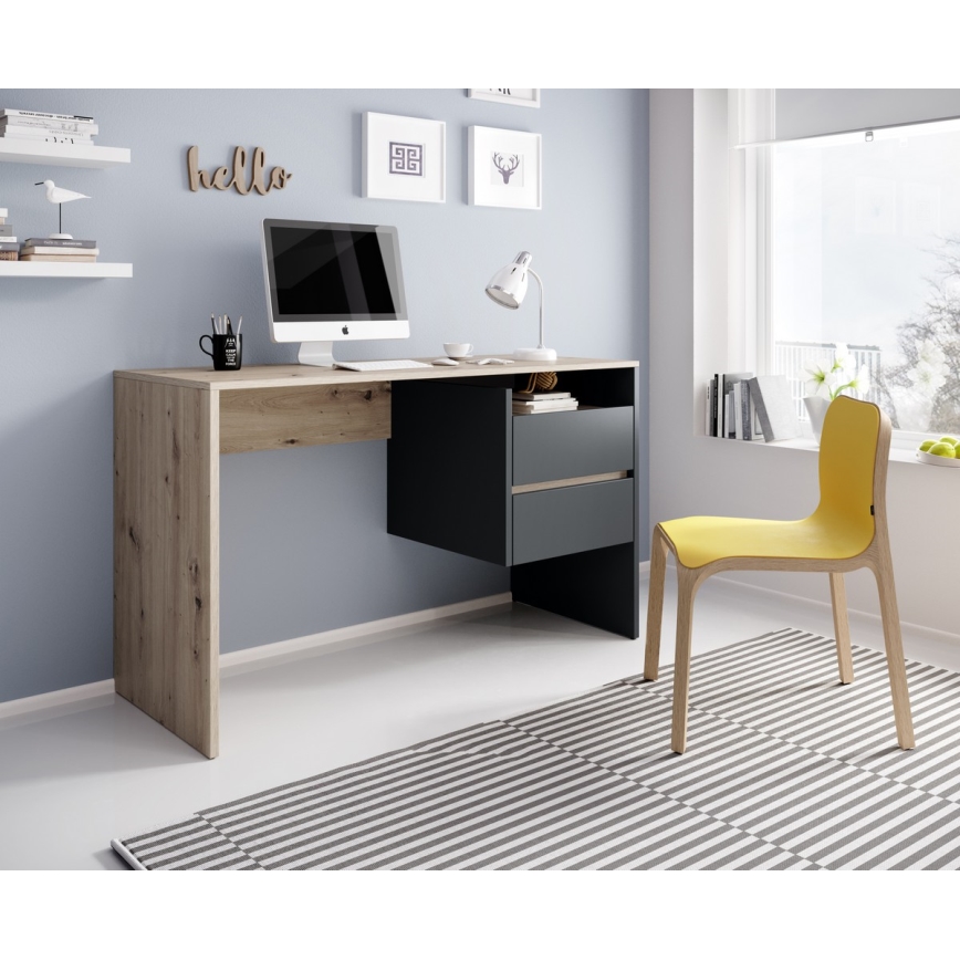 Skrivbord med lådor MARLO artisan-ek/antracit