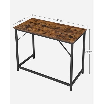 Skrivbord SOLEA brun/svart