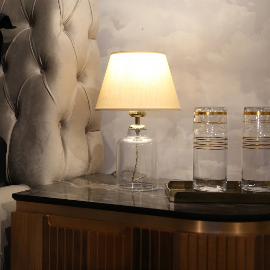 Skrivbordslampa AYD 1xE27/40W/230V beige/klara