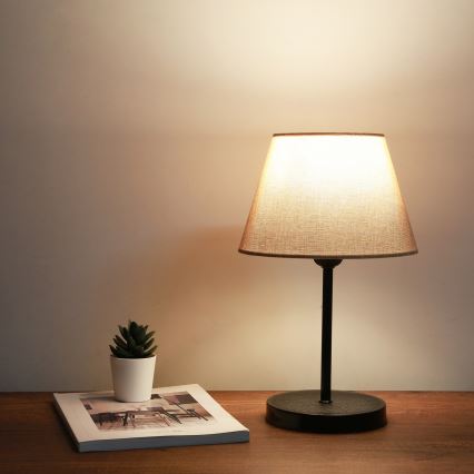 Skrivbordslampa AYD 1xE27/40W/230V beige/svart