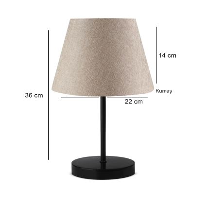 Skrivbordslampa AYD 1xE27/40W/230V beige/svart