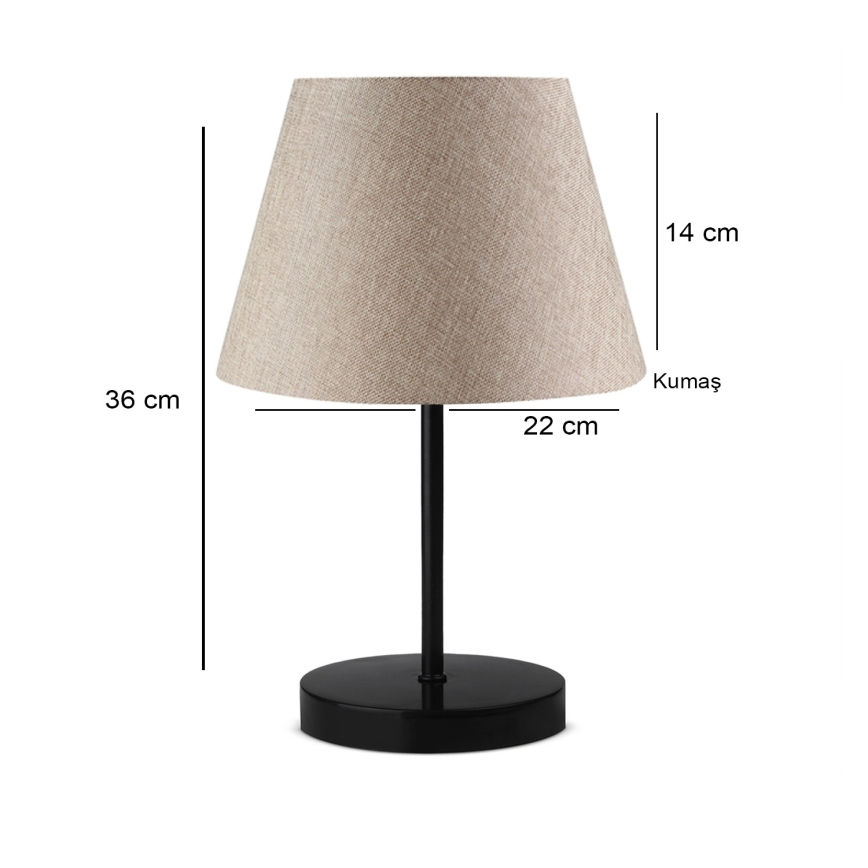 Skrivbordslampa AYD 1xE27/40W/230V beige/svart