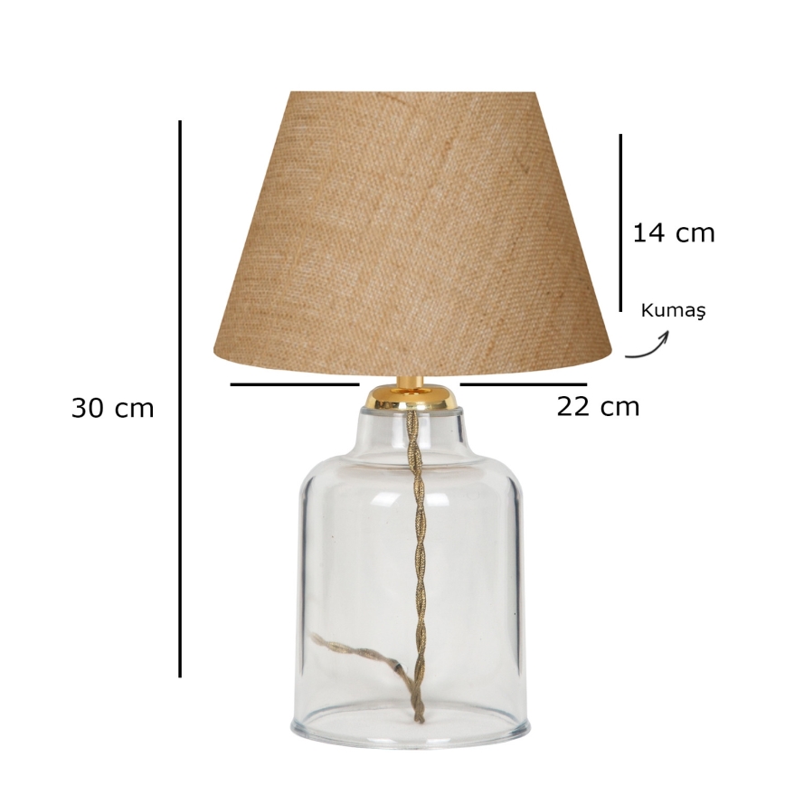 Skrivbordslampa AYD 1xE27/40W/230V brun/transparent